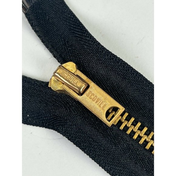 10x NOS Vintage Lot Scovill USA Metal Brass Zipper Pulls Zippers~21" Replacement - Picture 6 of 10